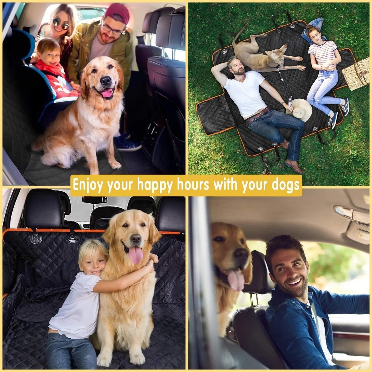 Waterproof Dog Car Seat Cover with Hammock & Mesh Window detail 1