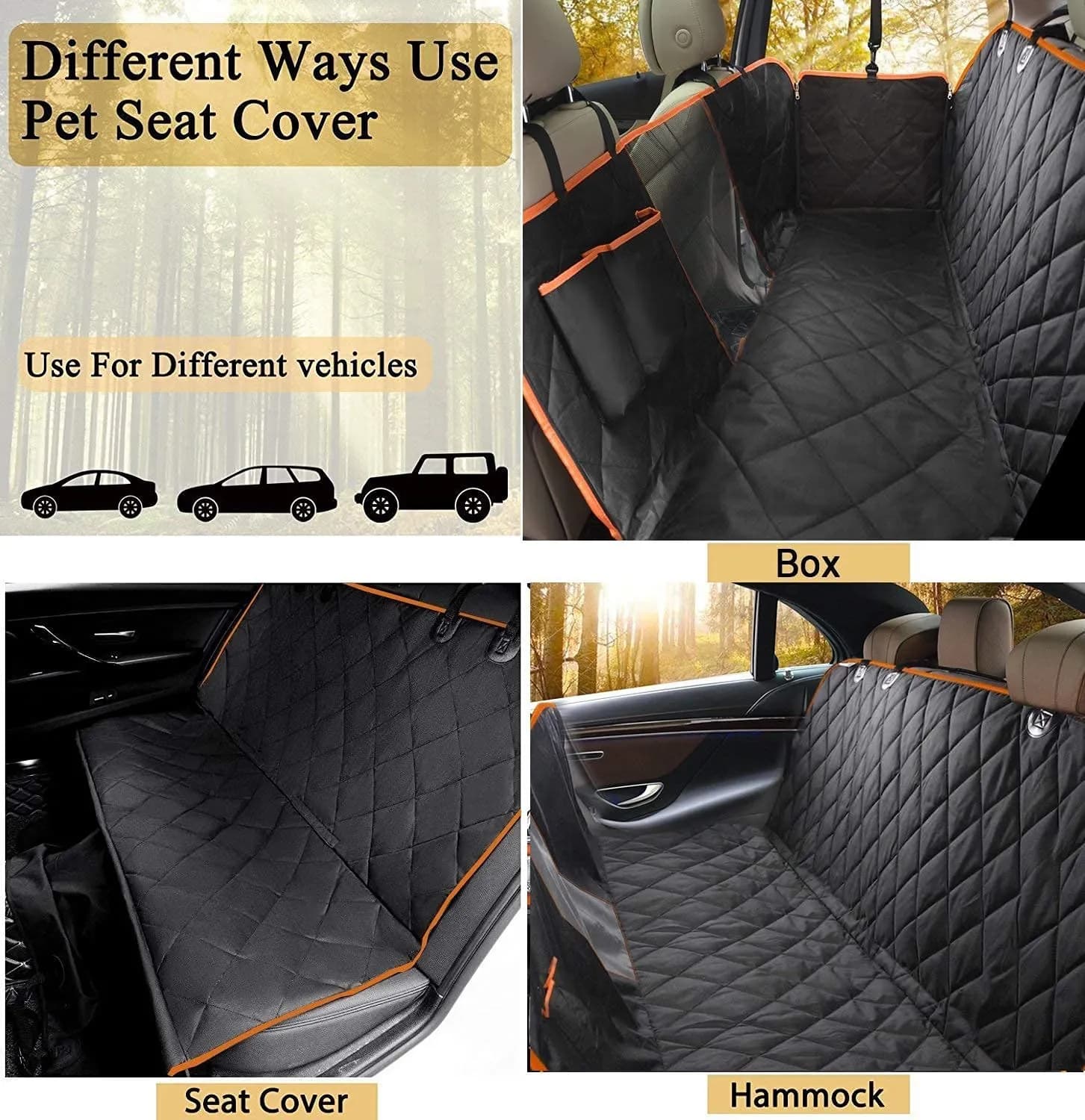 Waterproof Dog Car Seat Cover with Hammock & Mesh Window detail 2